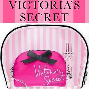 🆕🆚 TRIO! 2 Cosmetic Pouches + Roll On VICTORIA’S